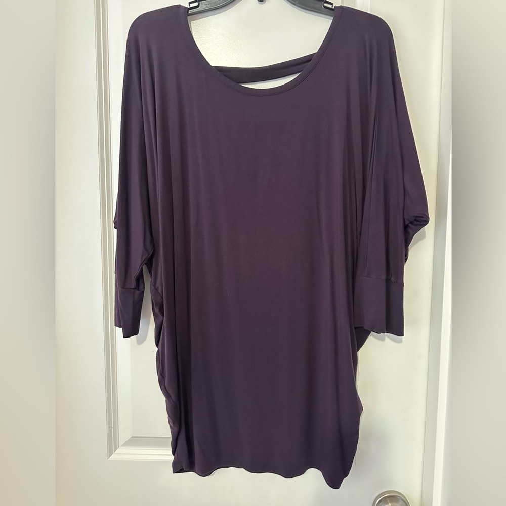 Market & Spruce Eggplant Dolman Blouse Sz L